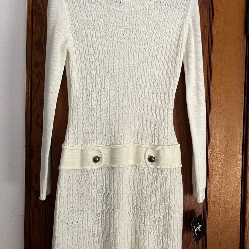 White sweater dress